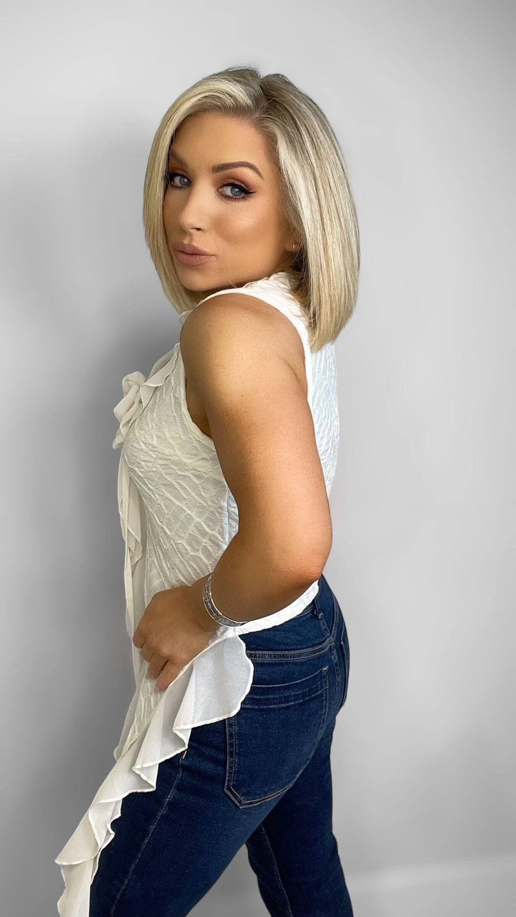 CELESTE CHIFFON ROSE TOP - CREAM Coco Boutique
