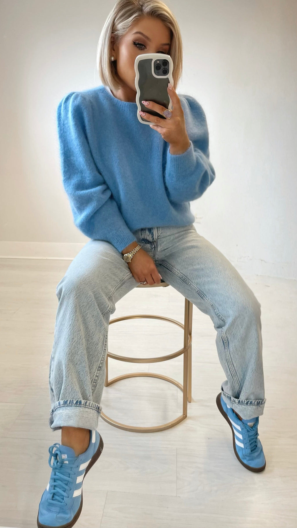 THE PETRA SWEATER - BLUE Knitwear Gigi Lu