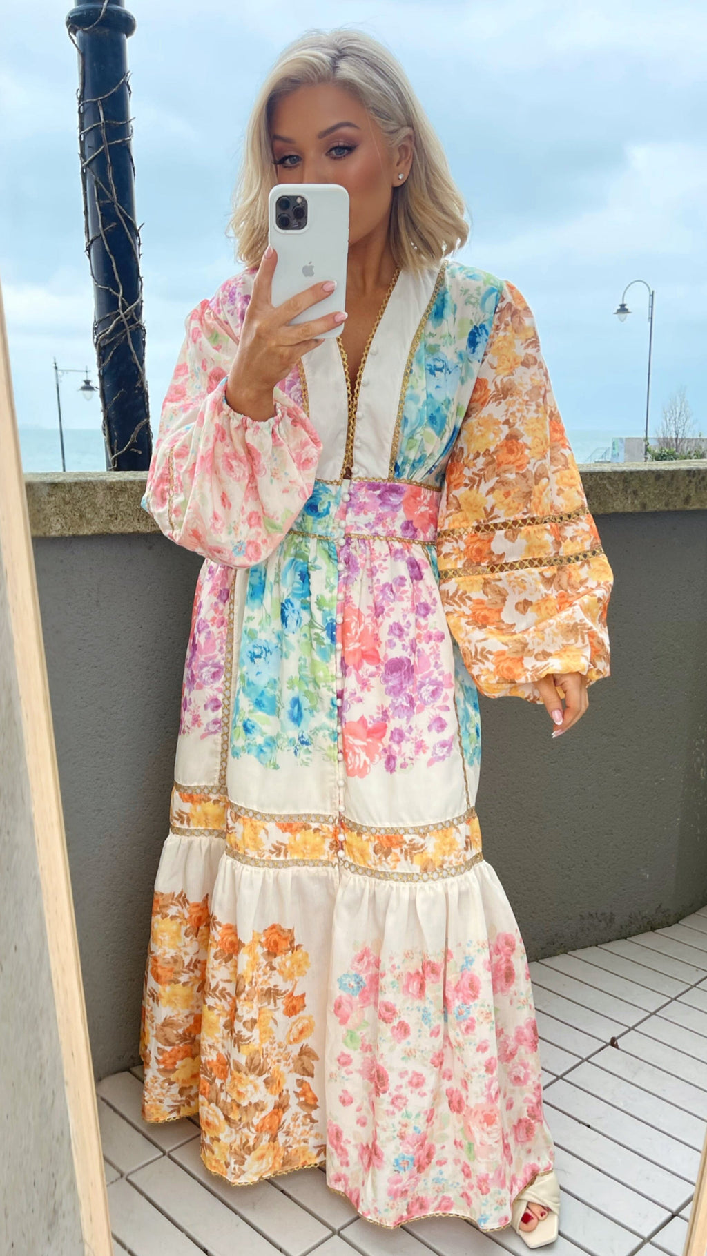 ABBY WATERCOLOUR FLOWER DRESS - MULTI Dresses Purple Queen