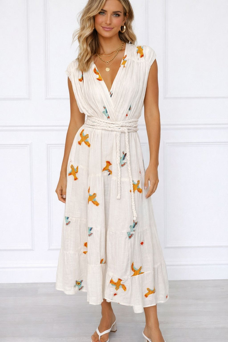 THE FARAH EMBROIDERED MIDI DRESS Coco Boutique THE FARAH EMBROIDERED MIDI DRESS Coco Boutique