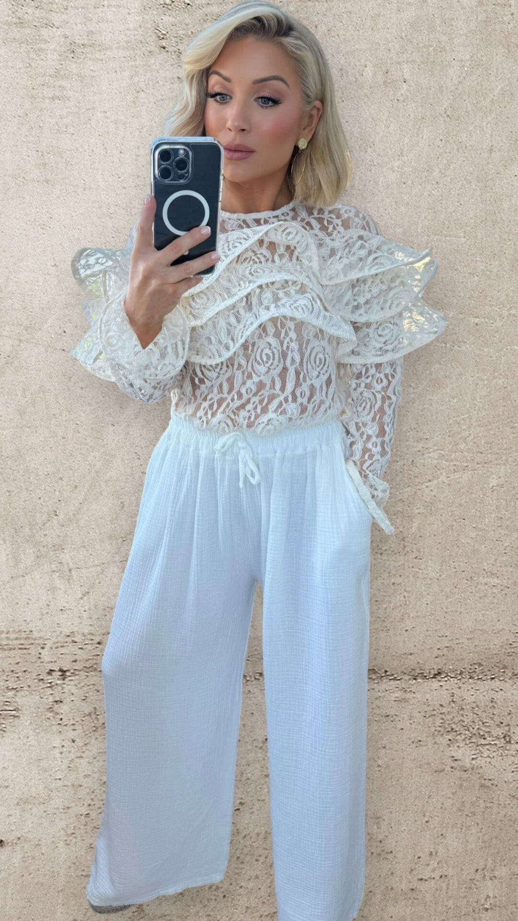 AYLA COTTON PALAZZO PANTS Bottoms, Jeans & Skirts Coco Boutique