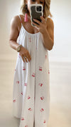 MARA CHERRY COTTON DRESS - WHITE Dresses Coco Boutique 