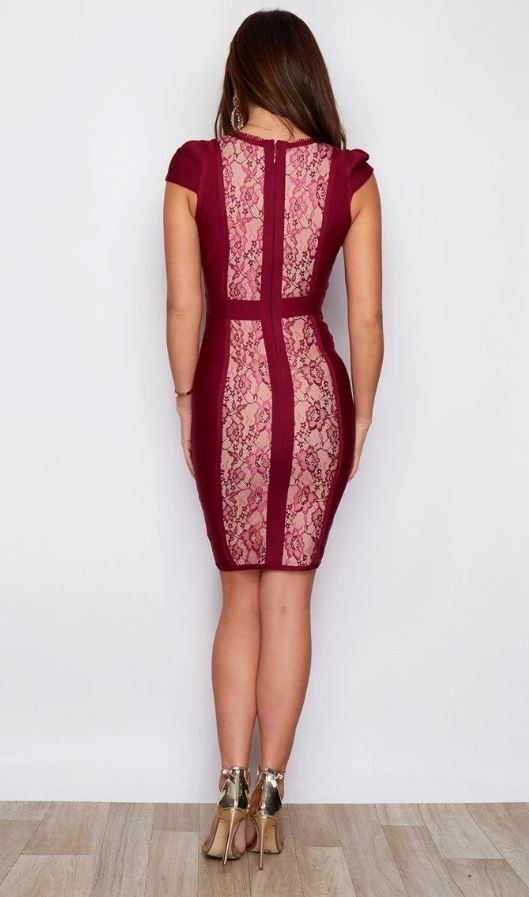 SCARLETT V NECK MIDI BODYCON DRESS Dresses Girl In Mind 