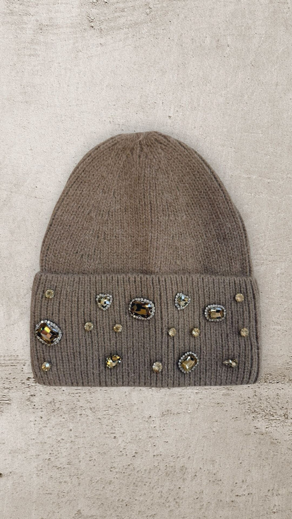 THE LUXE GEM BEANIE - TAUPE Hat Sweet Eme 