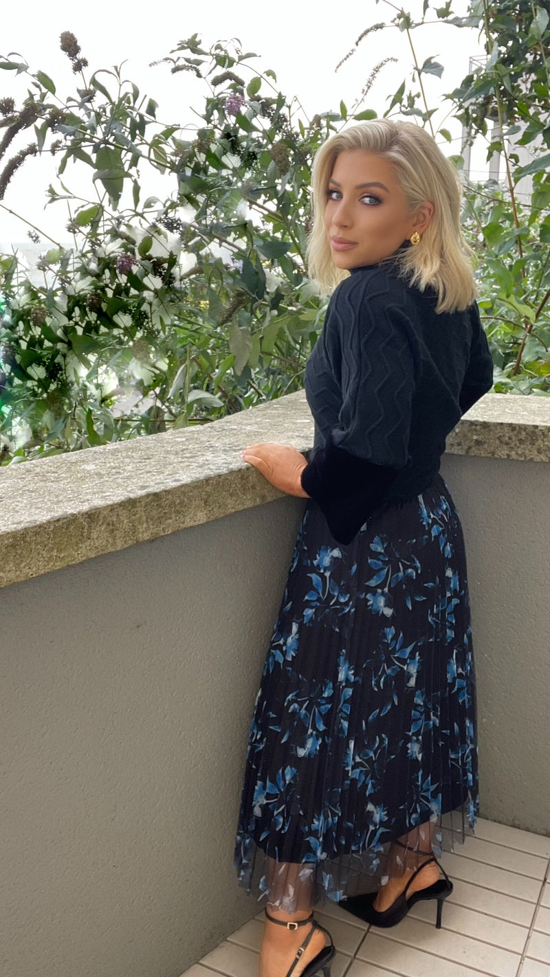 CELIA SKIRT - BLUE FLORAL Coco Boutique 