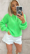 THE DAHLIA CARDI - NEON GREEN Knitwear Coco Boutique 