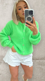 THE DAHLIA CARDI - NEON GREEN Knitwear Coco Boutique 