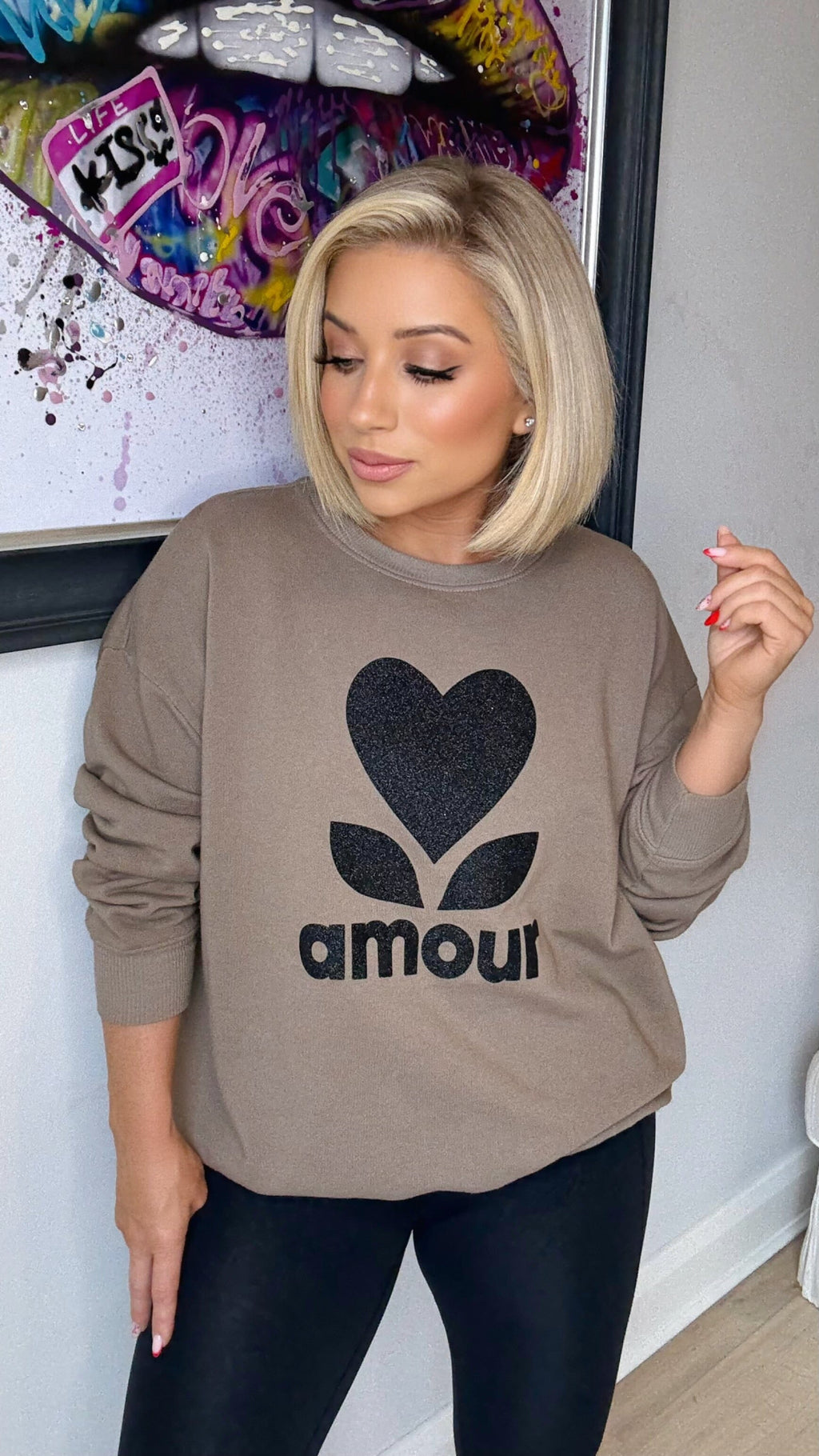 AMOUR SWEATSHIRT - TAUPE Sweatshirt Avril Vin 