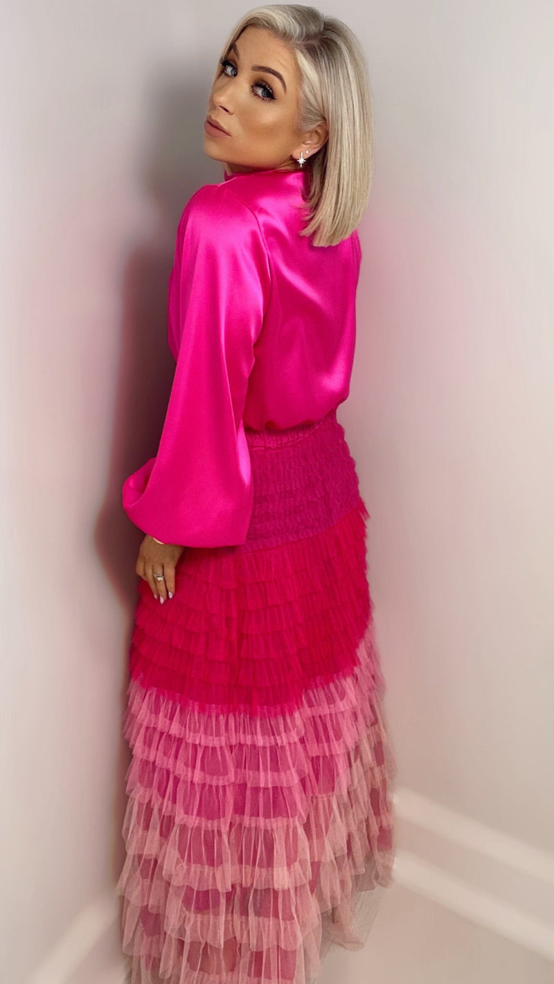 PIA OMBRE TULLE SKIRT - PINK Coco Boutique 