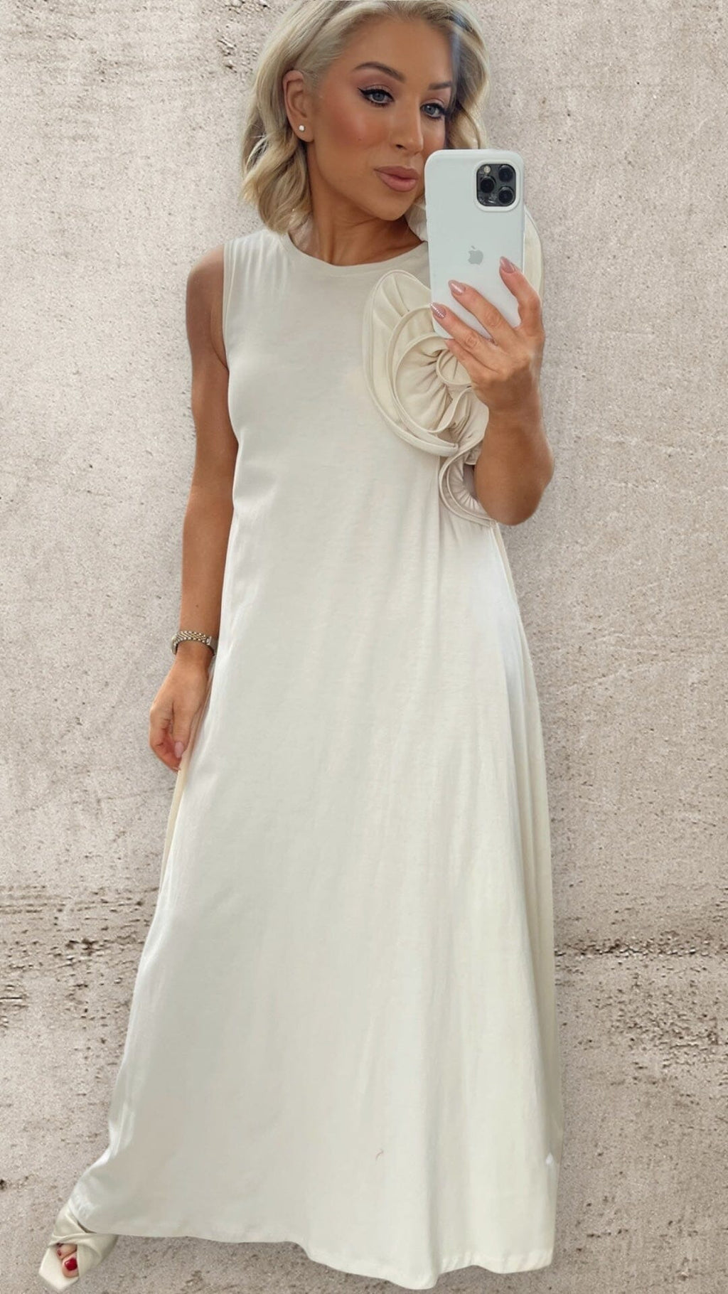 EMBER MODERN RUFFLE DRESS - CREAM Dresses Vyab 