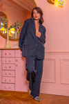 GABRIELLE NAVY SILKY BLAZER Coats & Blazers Goldie S 