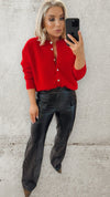 THE ESSIE CARDIGAN - CLASSIC RED Knitwear Mayeli 