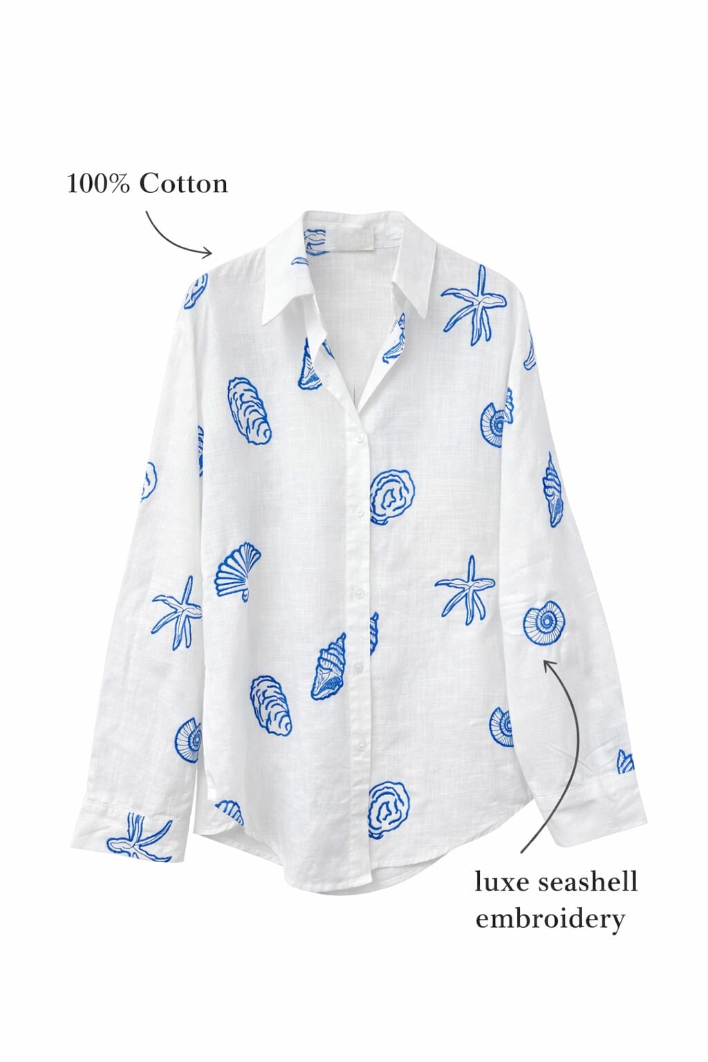 CALYPSO EMBROIDERED SEASHELL SHIRT Coats & Blazers Avril Vin 