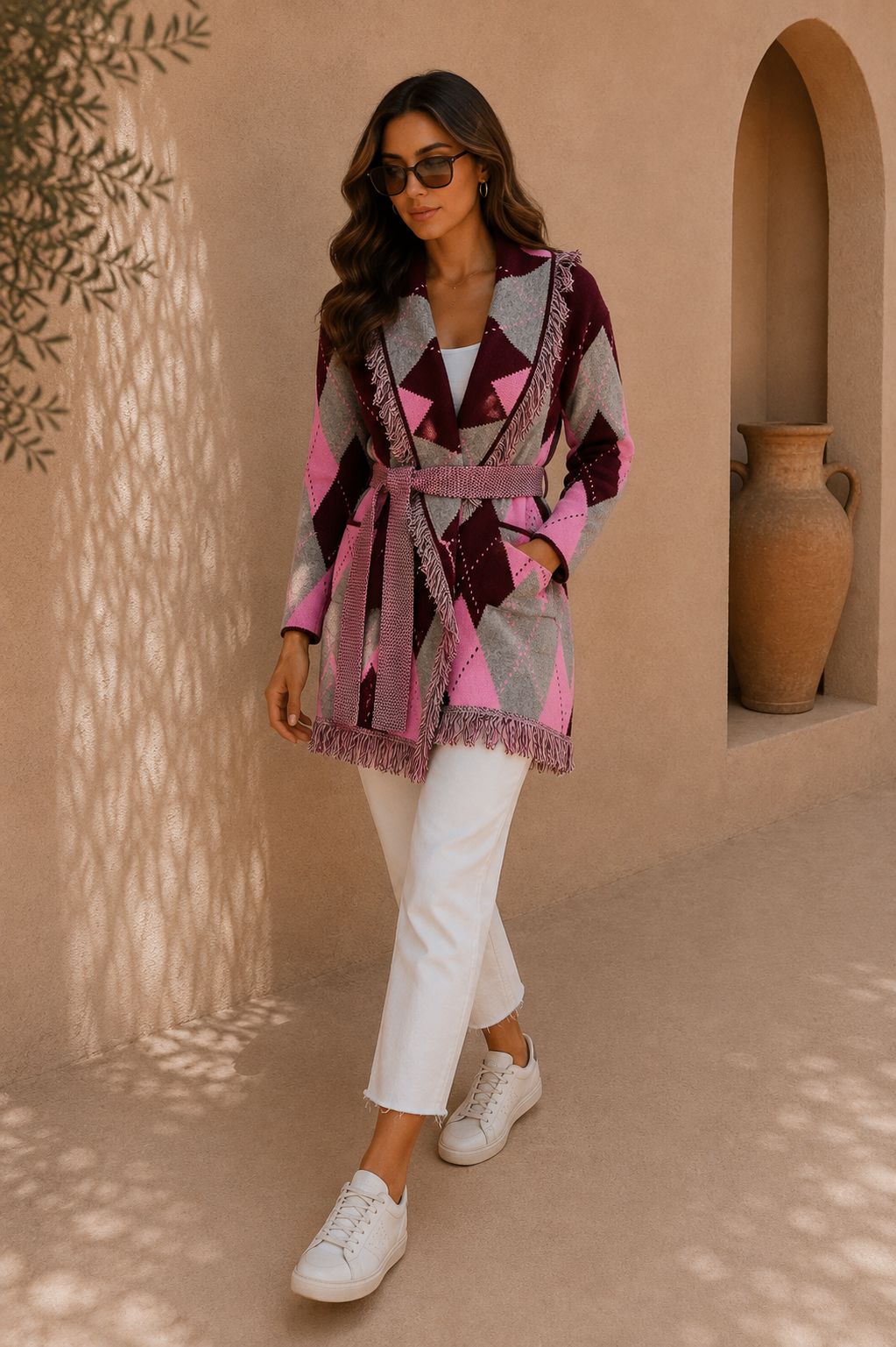 THE MAISON ROSE CARDIGAN Knitwear Avril Vin 