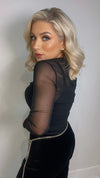 THE ECLIPSE MESH TOP - BLACK Tops & Jumpers Avril Vin 