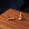 THREE STONE STUD EARRINGS Jewellery & Accessories Coco Jewellery 