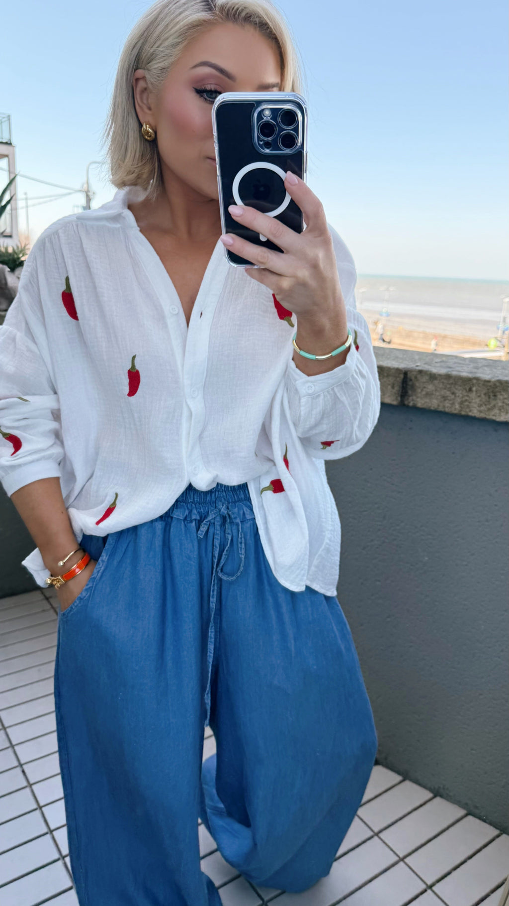 THE ALEXIA DENIM TENCEL TROUSERS Bottoms, Jeans & Skirts Avril Vin 