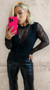 THE RENEÉ LACE TOP - BLACK Tops & Jumpers Agnes 