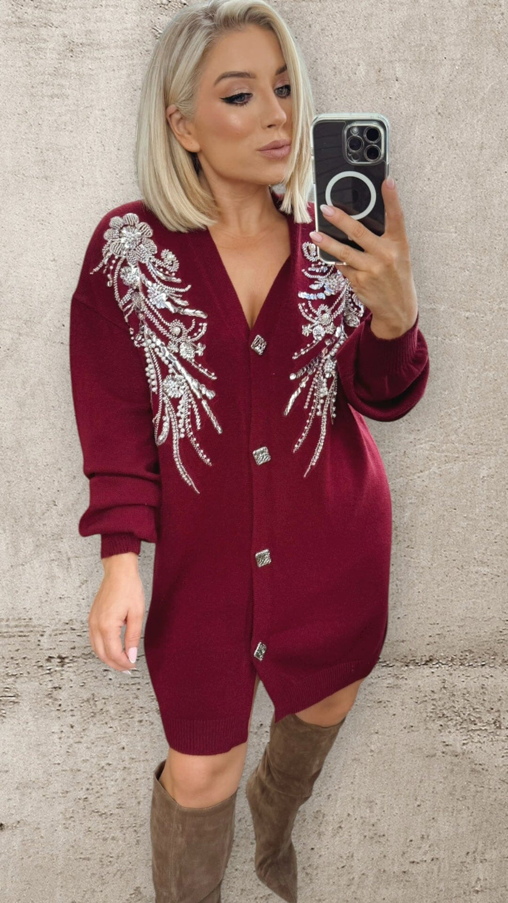 THE CELINE LUXE CO-ORD - BORDEAUX Co-ord set White Piece 