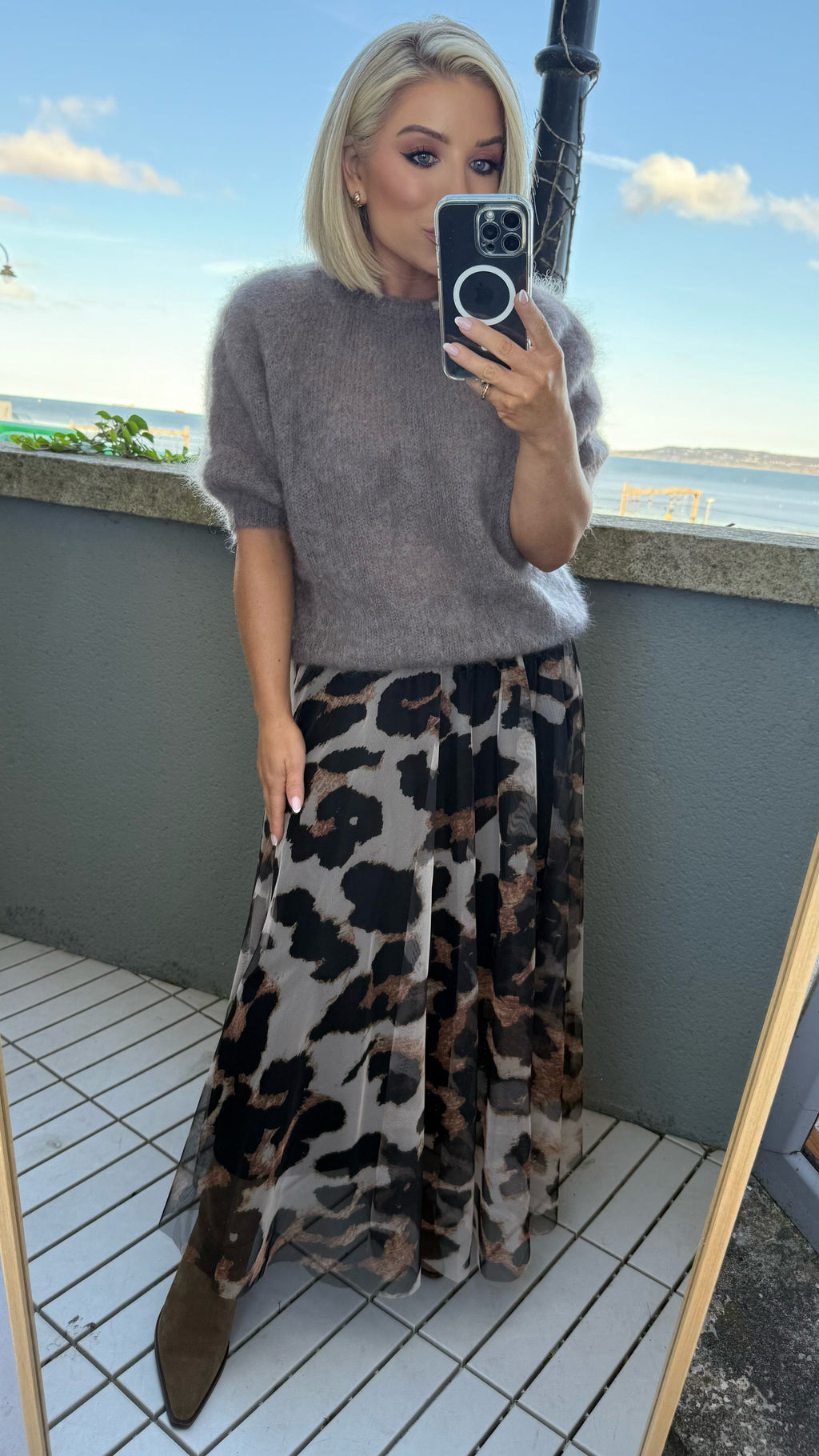 SAVANNAH SKIRT - LEOPARD TULLE Bottoms, Jeans & Skirts Neline 