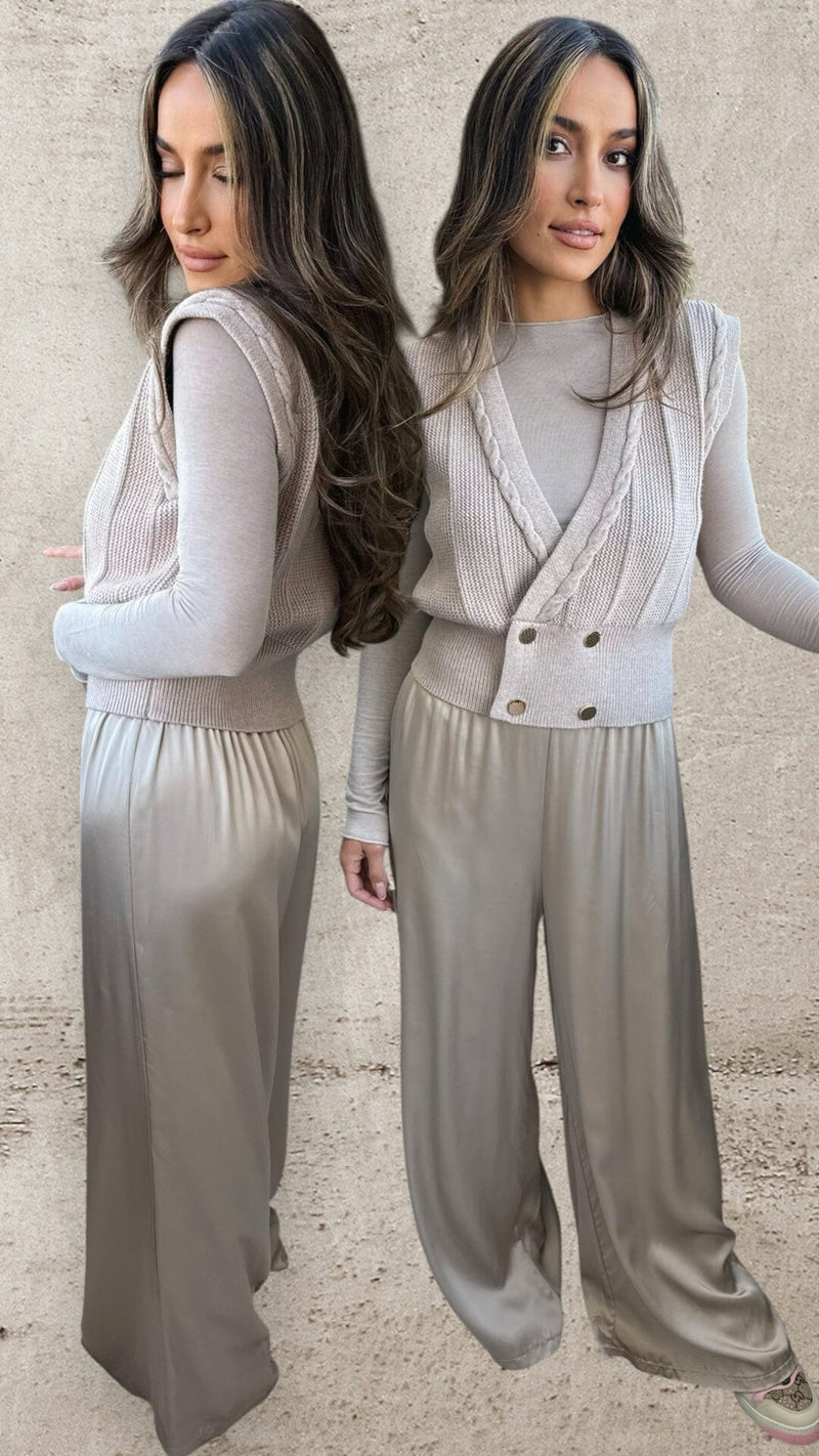 THE SILKY LUXE PALAZZO TROUSERS-BEIGE
