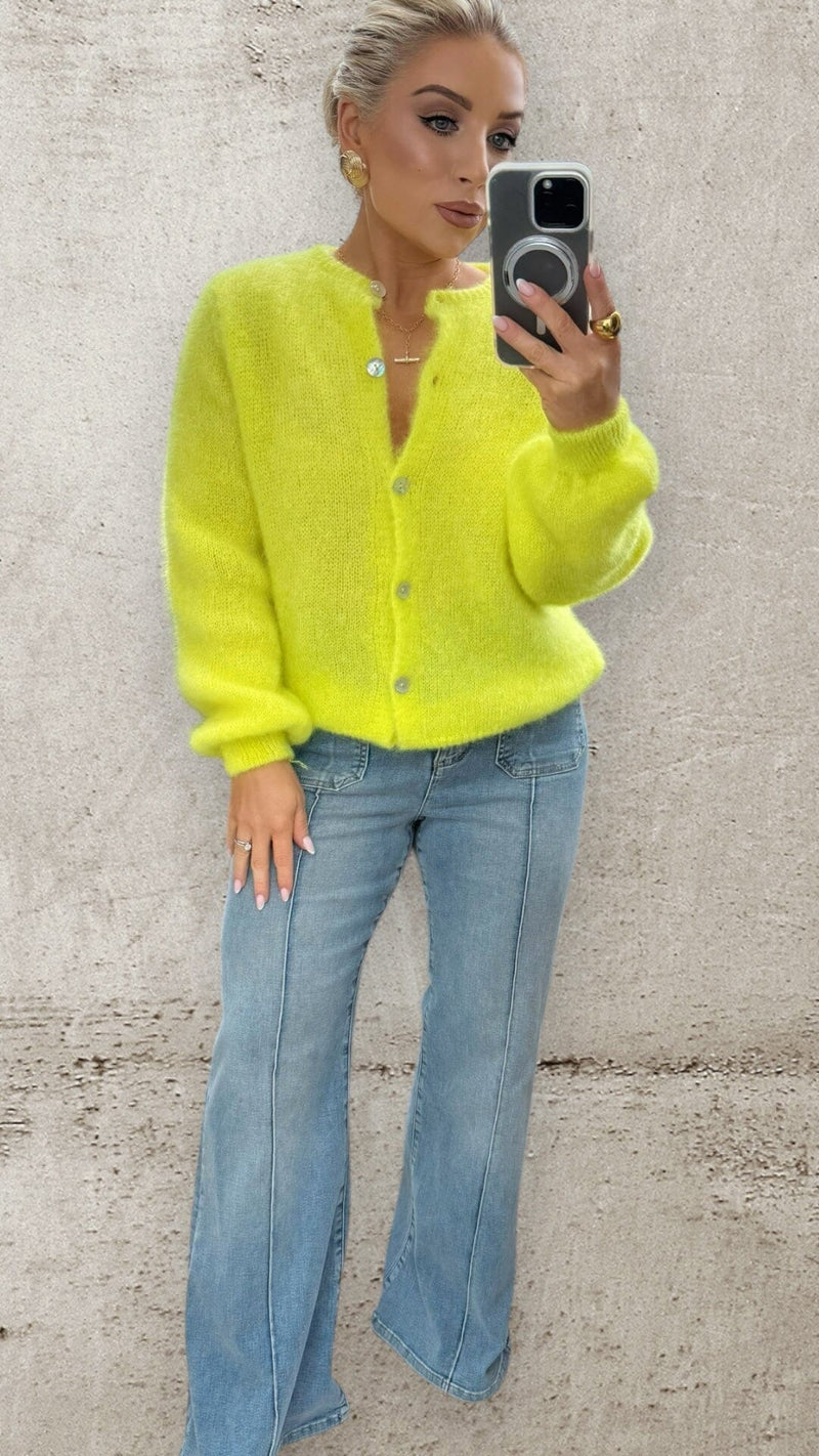 THE LUMINÉ MOHAIR CARDI- CITRINE Knitwear Goldie S 