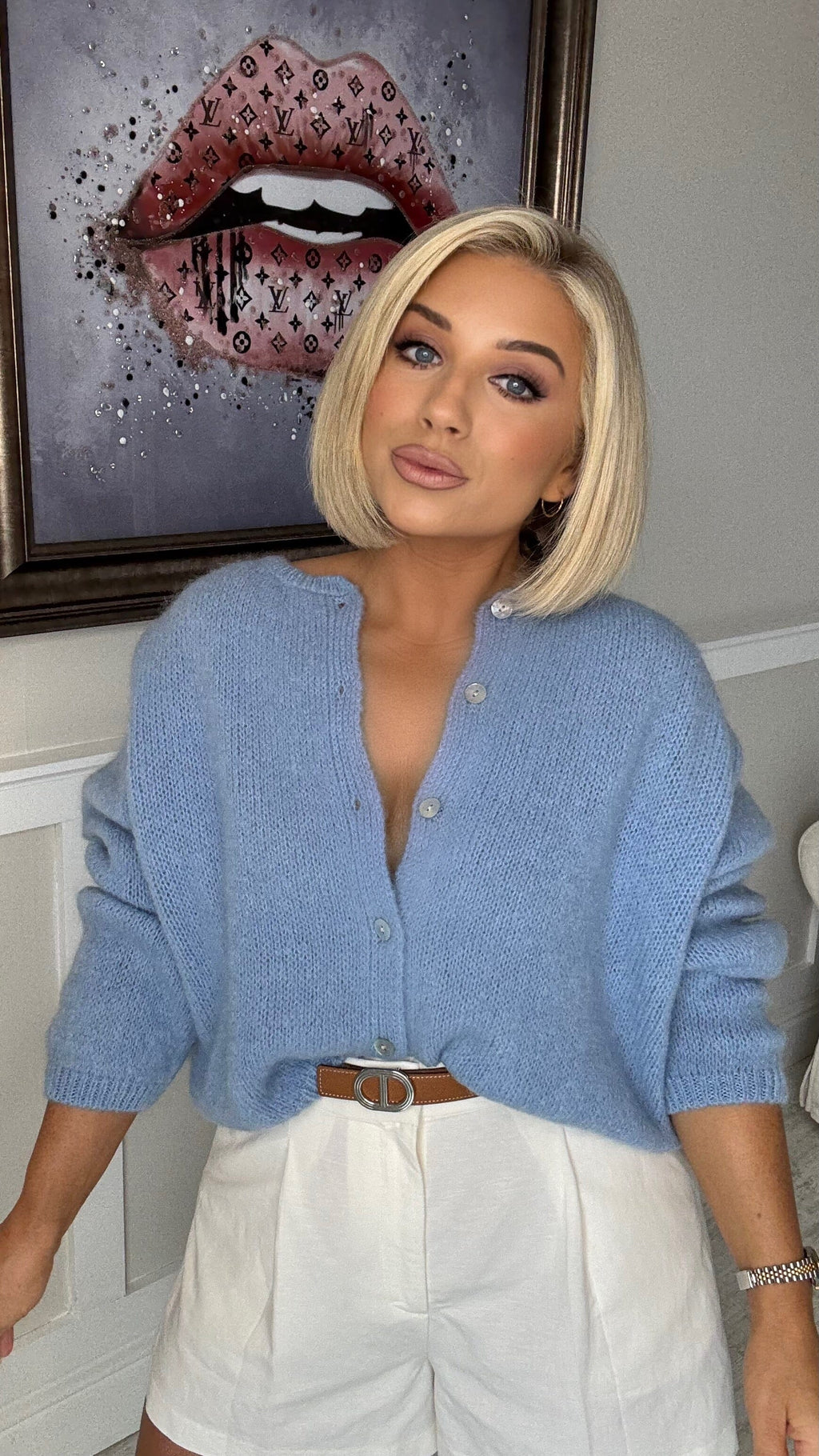 THE DAHLIA CARDI - PERFECT BLUE Knitwear Coco Boutique 