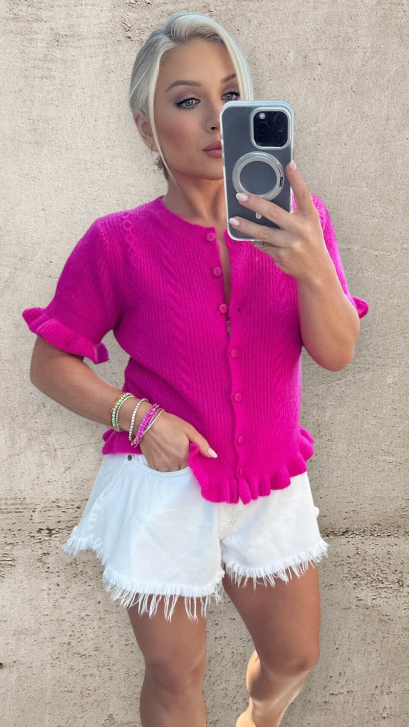 THE LOTTIE CARDIGAN - MAGENTA Knitwear Coco Boutique 