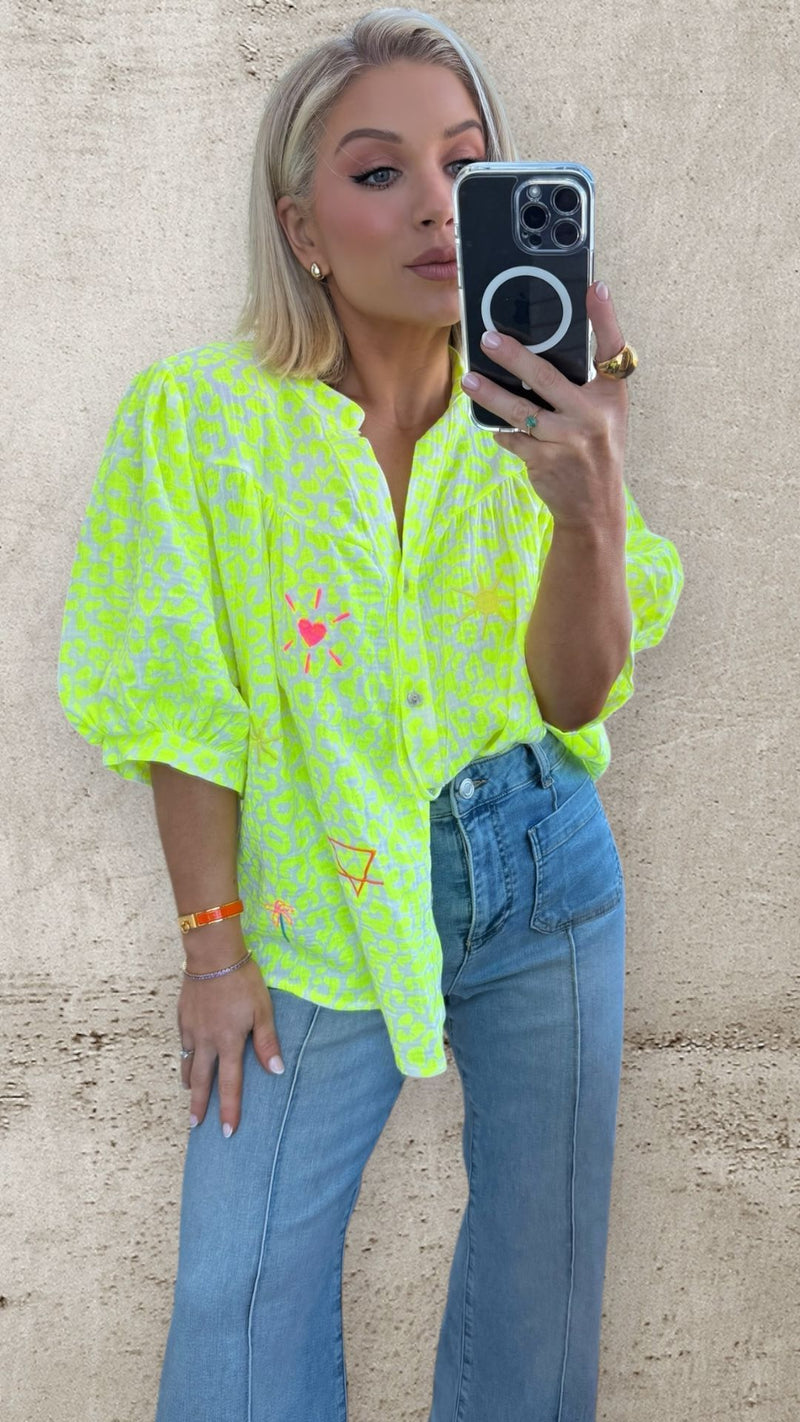 THE SOLEIL POP COTTON BLOUSE Tops & Jumpers Coco Boutique 