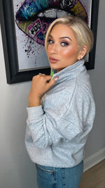 THE JOY HALF ZIP - GREY MARL Sweatshirt Easy mood 