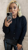 THE AURORA BOMBER - BLACK Knitwear Neline 