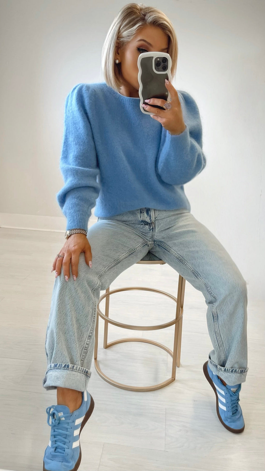 THE PETRA SWEATER - BLUE Knitwear Gigi Lu 