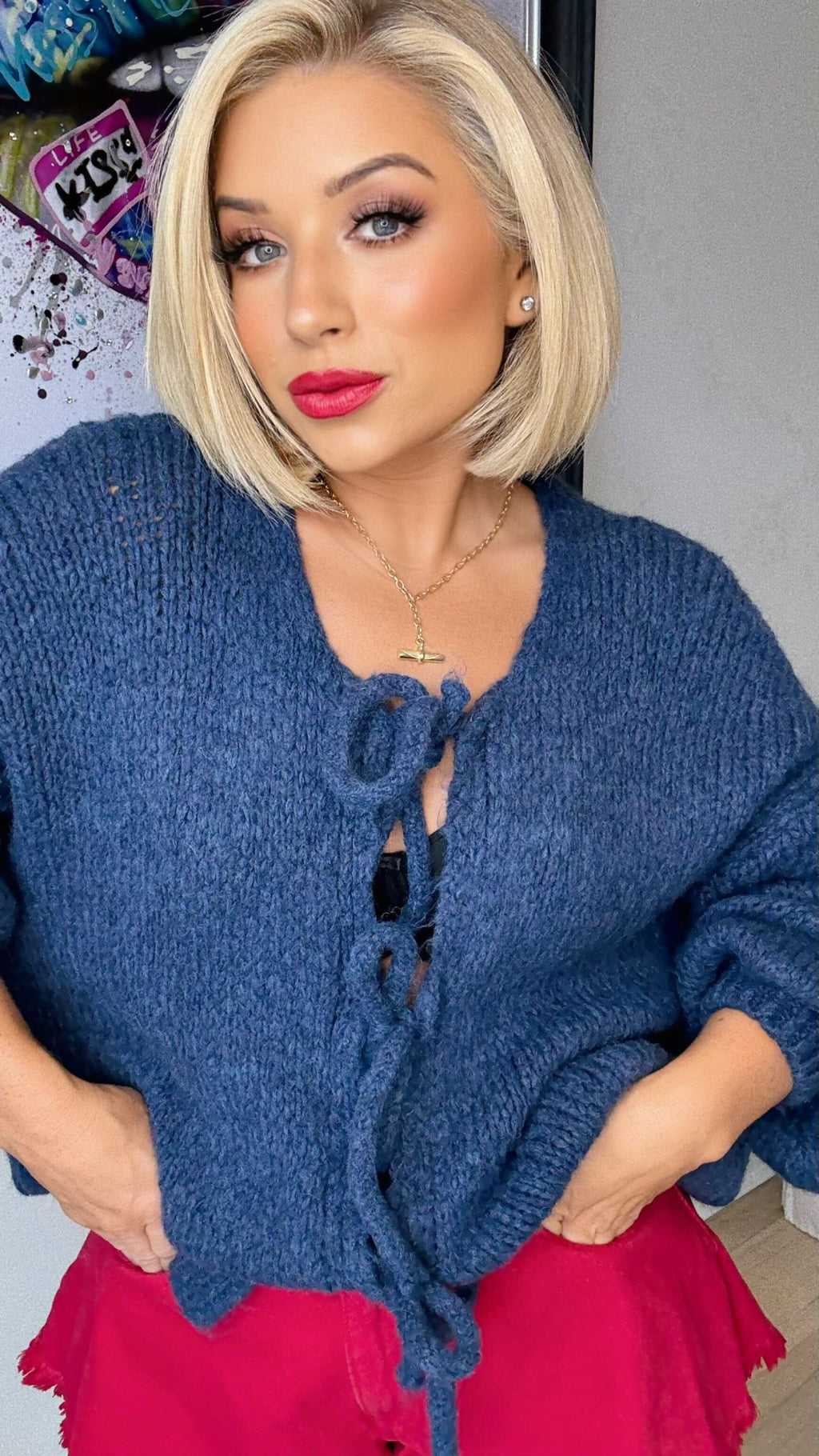ISABELLA ROMANTIC KNIT - PETROL Knitwear Elyse Braun 