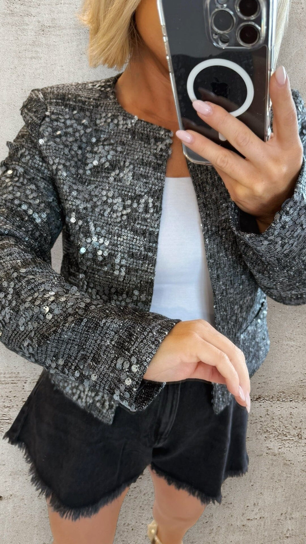 MIDNIGHT SEQUIN JACKET Coats & Blazers Coco Boutique 