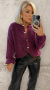 THE DAHLIA CARDI - GRAPE Knitwear Neline 