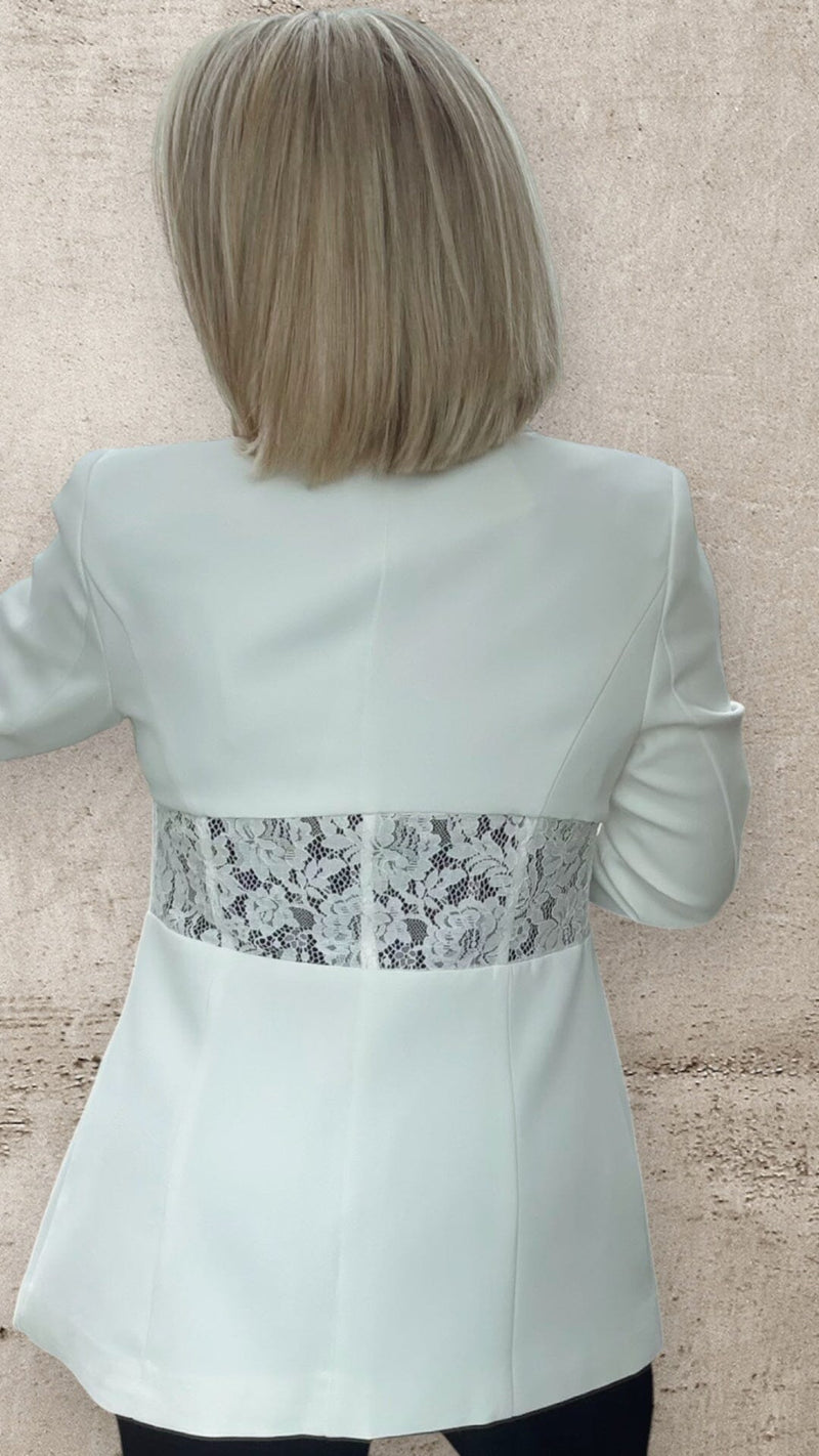 THE ELODIE TAILORED BLAZER - WHITE Coco Boutique 