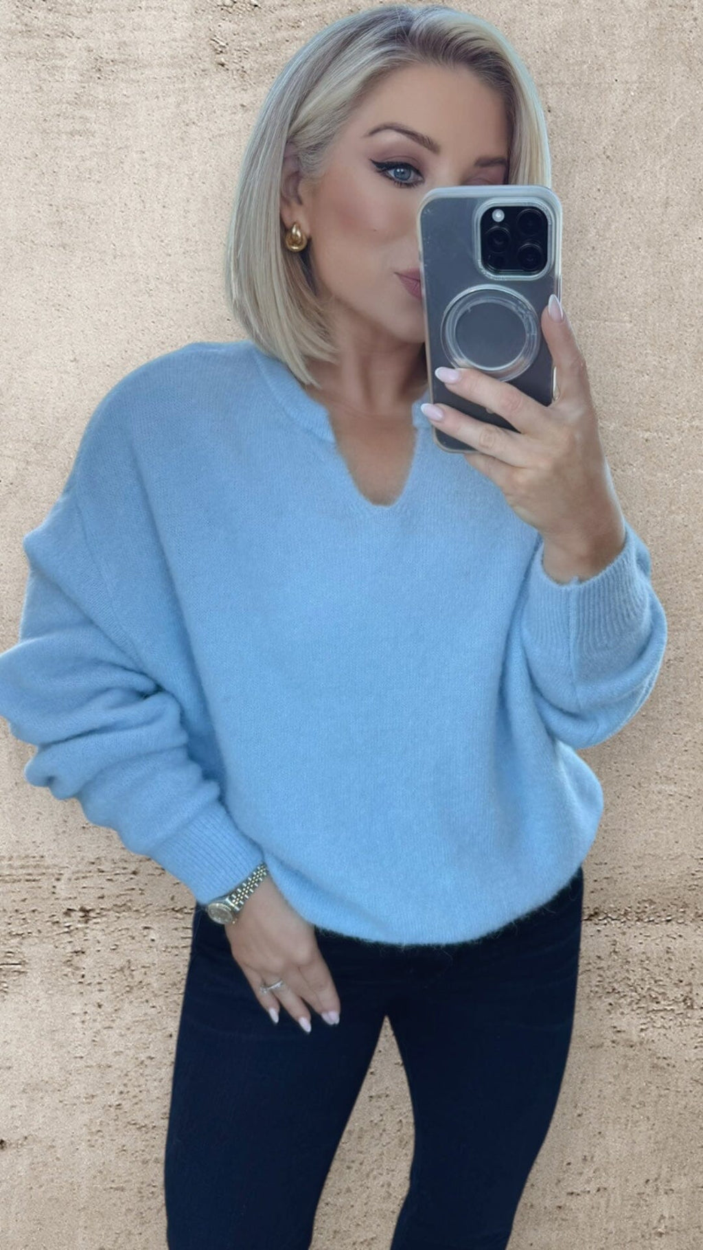 SEREN ALPACA SWEATER - BABY BLUE Knitwear Gigi Lu 