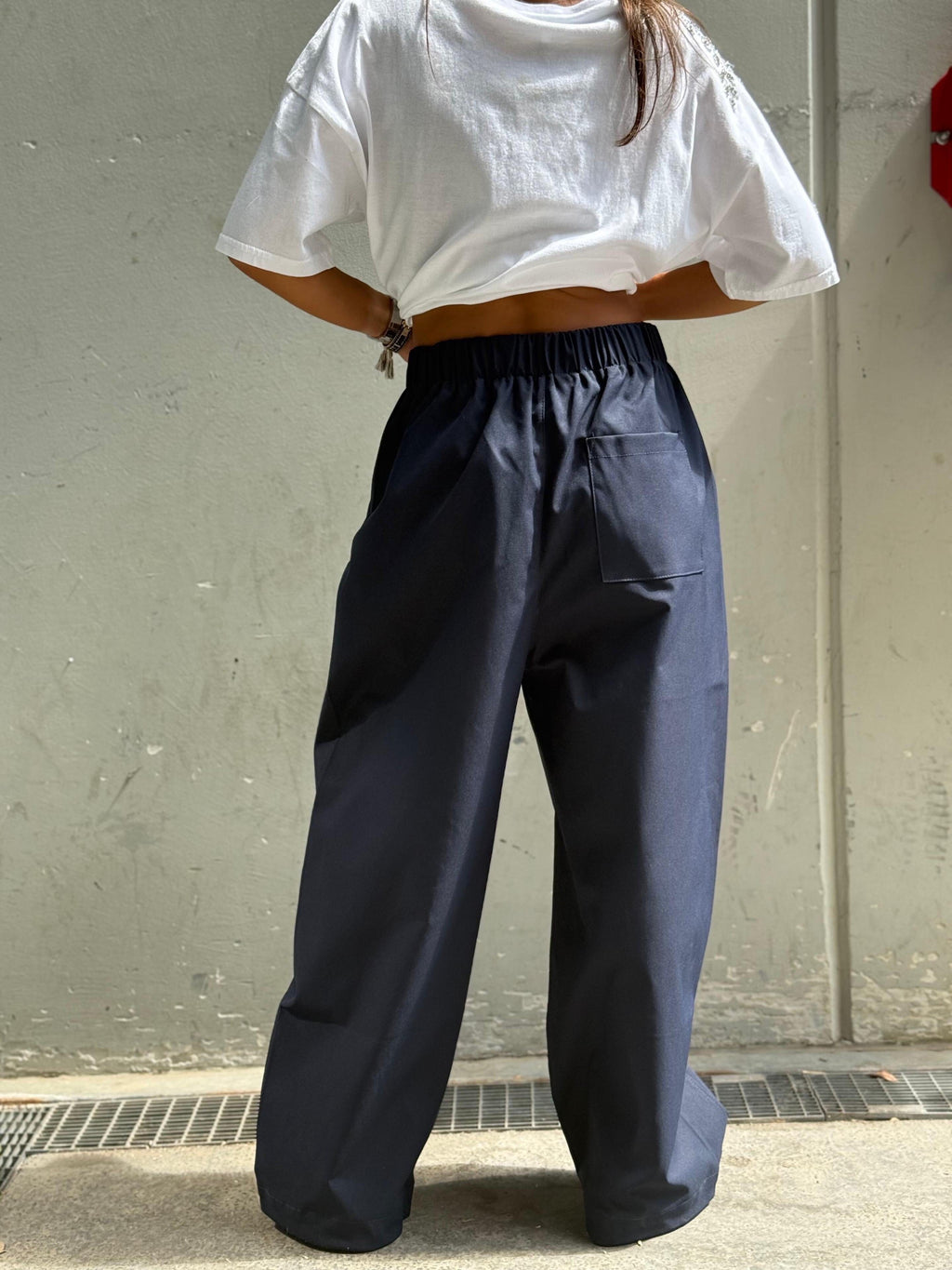THE ELODIE TROUSERS - NAVY Bottoms, Jeans & Skirts Goldie S 