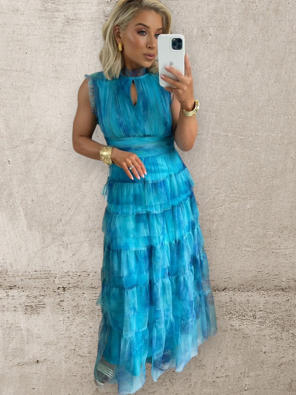 OCEAN BREEZE LAYERED TULLE MAXI Dresses Noeline 