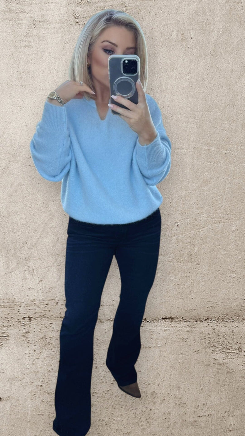 SEREN ALPACA SWEATER - BABY BLUE Knitwear Gigi Lu 