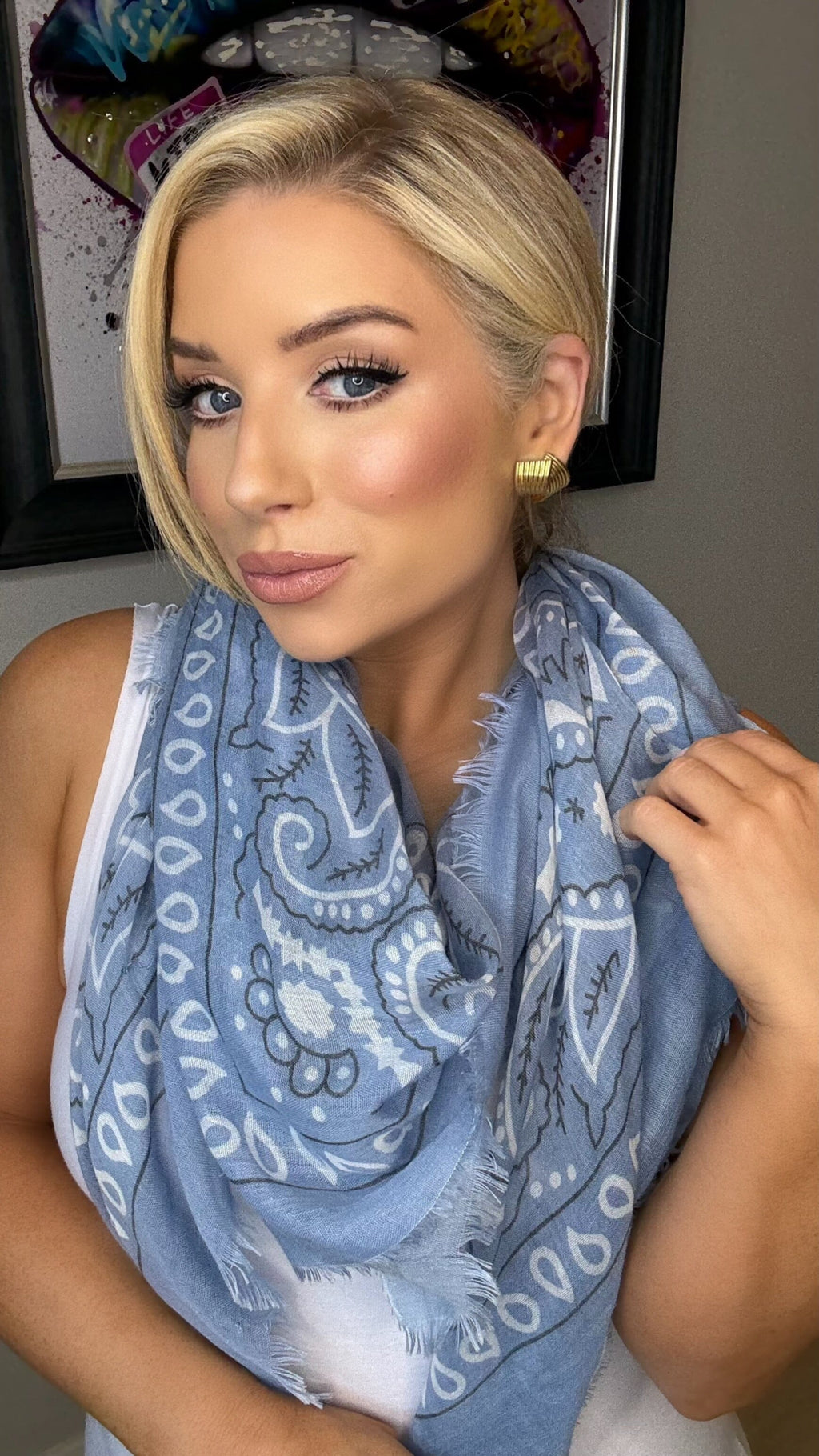 THE PAISLEY SCARF - BLUE Jewellery & Accessories Coco Accessories 