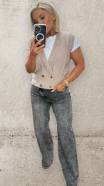 THE AURALIA VEST - BEIGE Knitwear Goya 