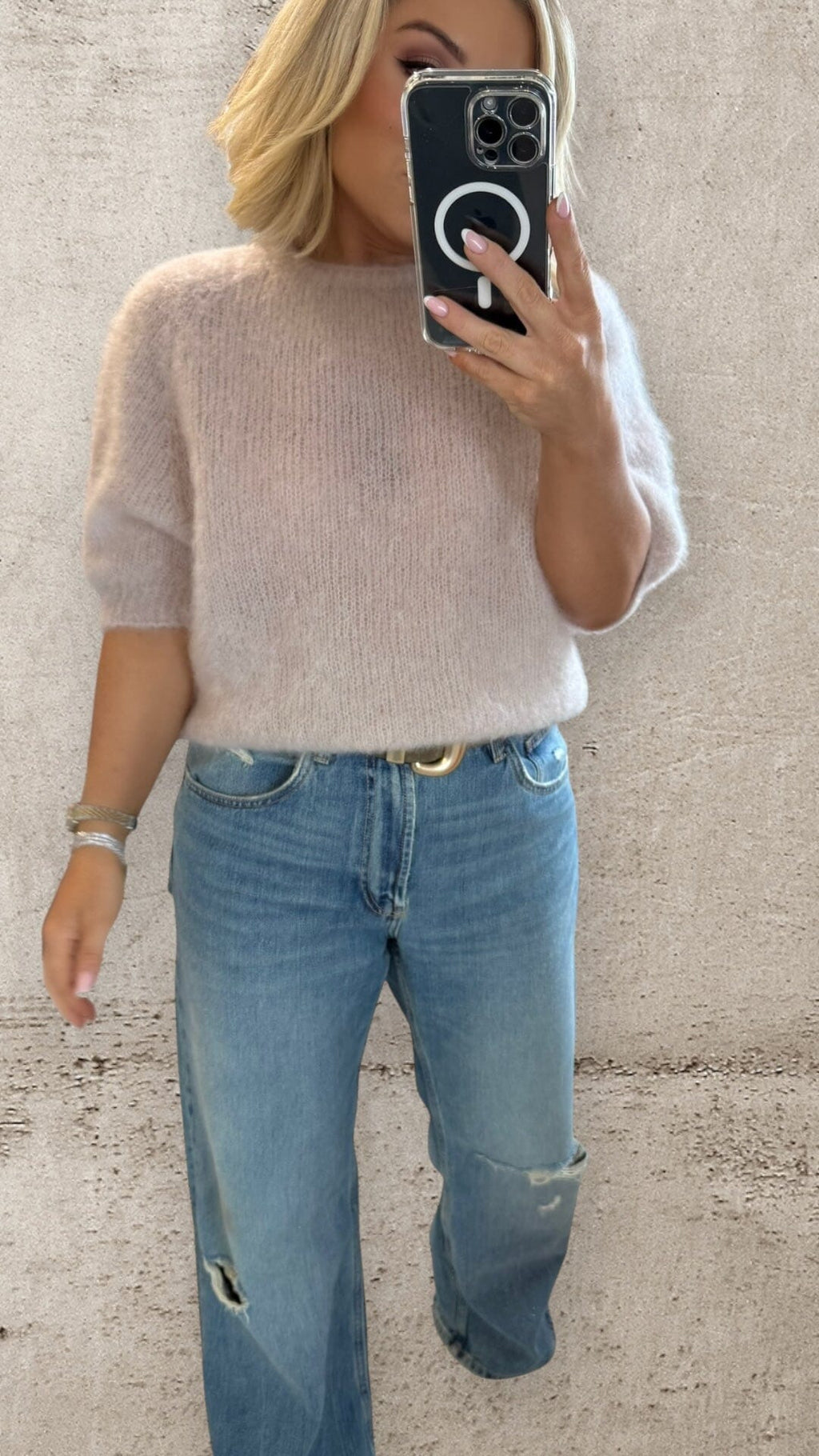 WHISPER MOHAIR JUMPER - BEIGE Knitwear Neline 