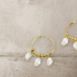 THE OLIVIA PEARL HOOPS Jewellery & Accessories Coco Boutique 