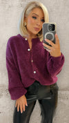 THE DAHLIA CARDI - GRAPE Knitwear Neline 