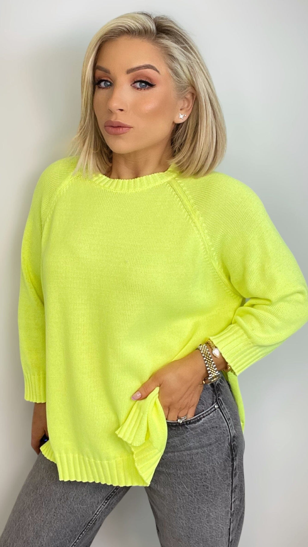 AURORA KNIT - FLUO YELLOW Knitwear Coco Boutique 