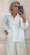 PALM LUXE SHIRT - WHITE Coco Boutique 