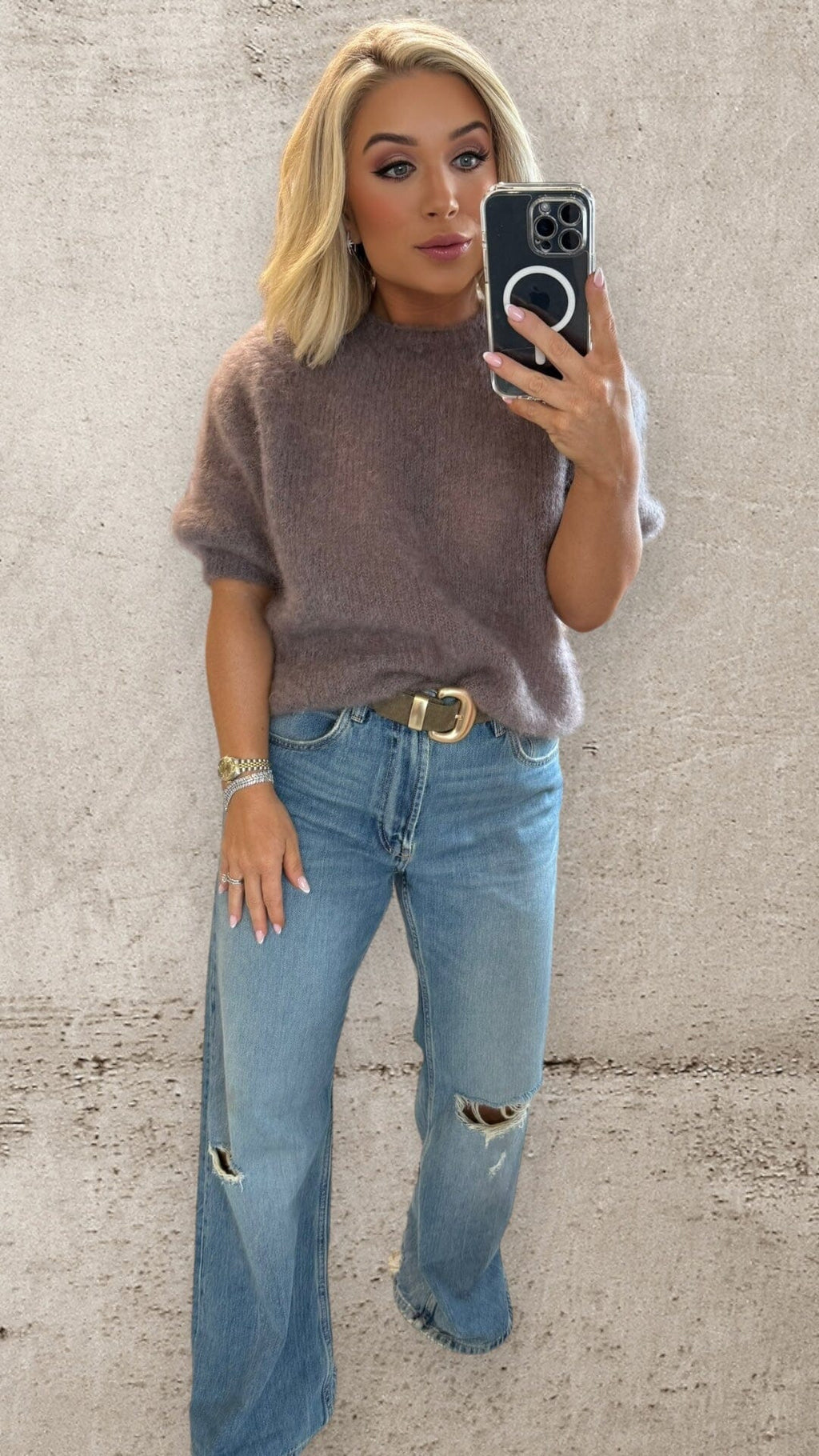 WHISPER MOHAIR JUMPER - CHOCOLATE Knitwear Neline 