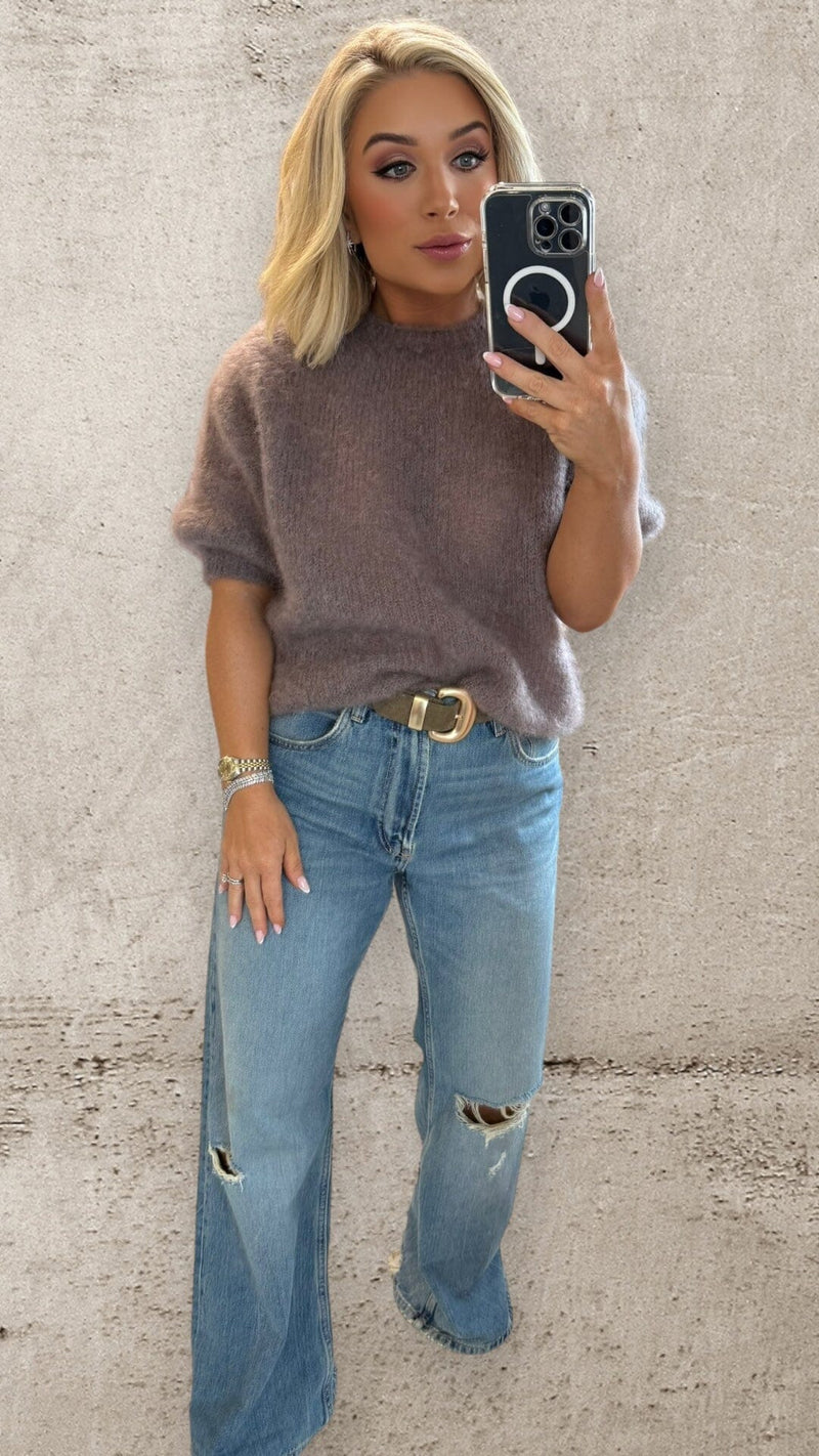 WHISPER MOHAIR JUMPER - CHOCOLATE Knitwear Neline 