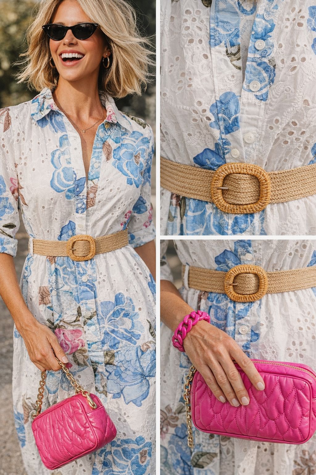 THE AZURE BLOOM BRODERIE DRESS Dresses Neline 